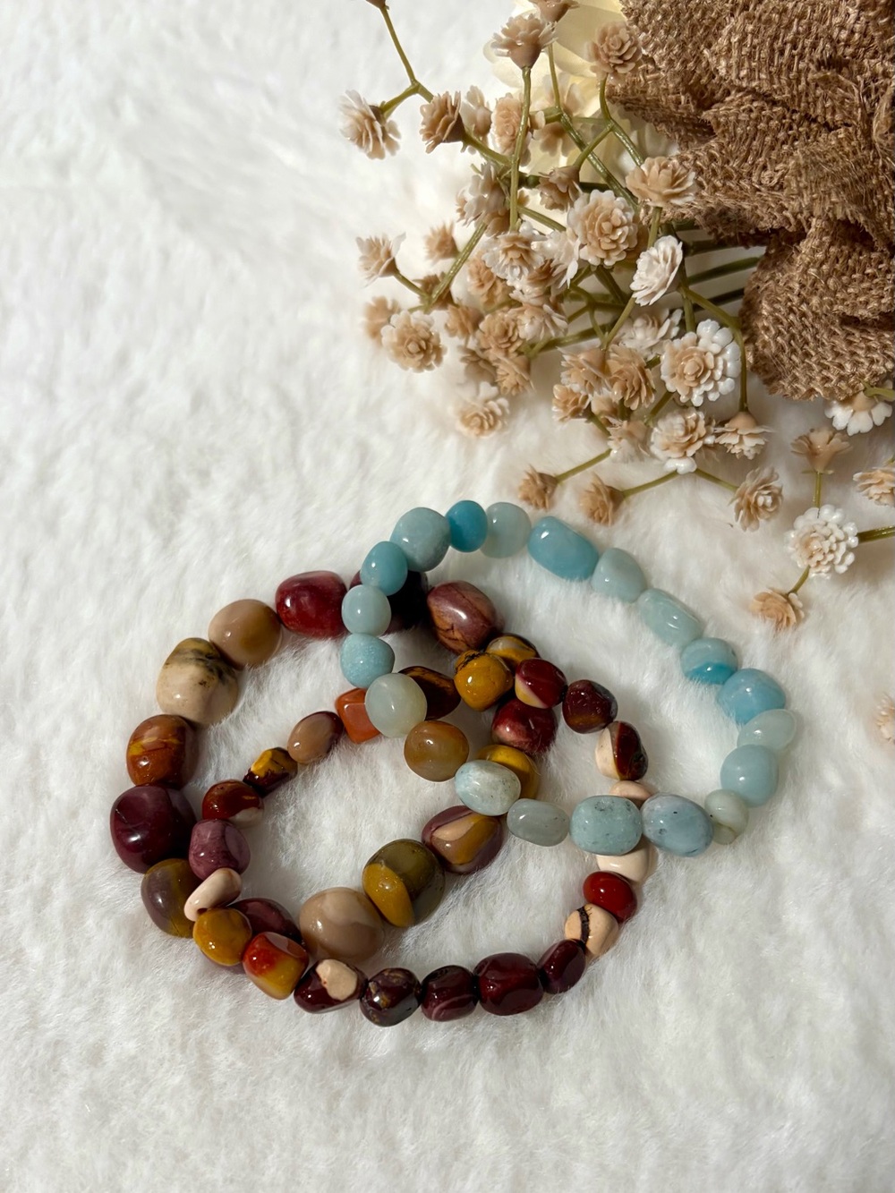 SET of Amazonite & Mookaite Jasper Bracelets
